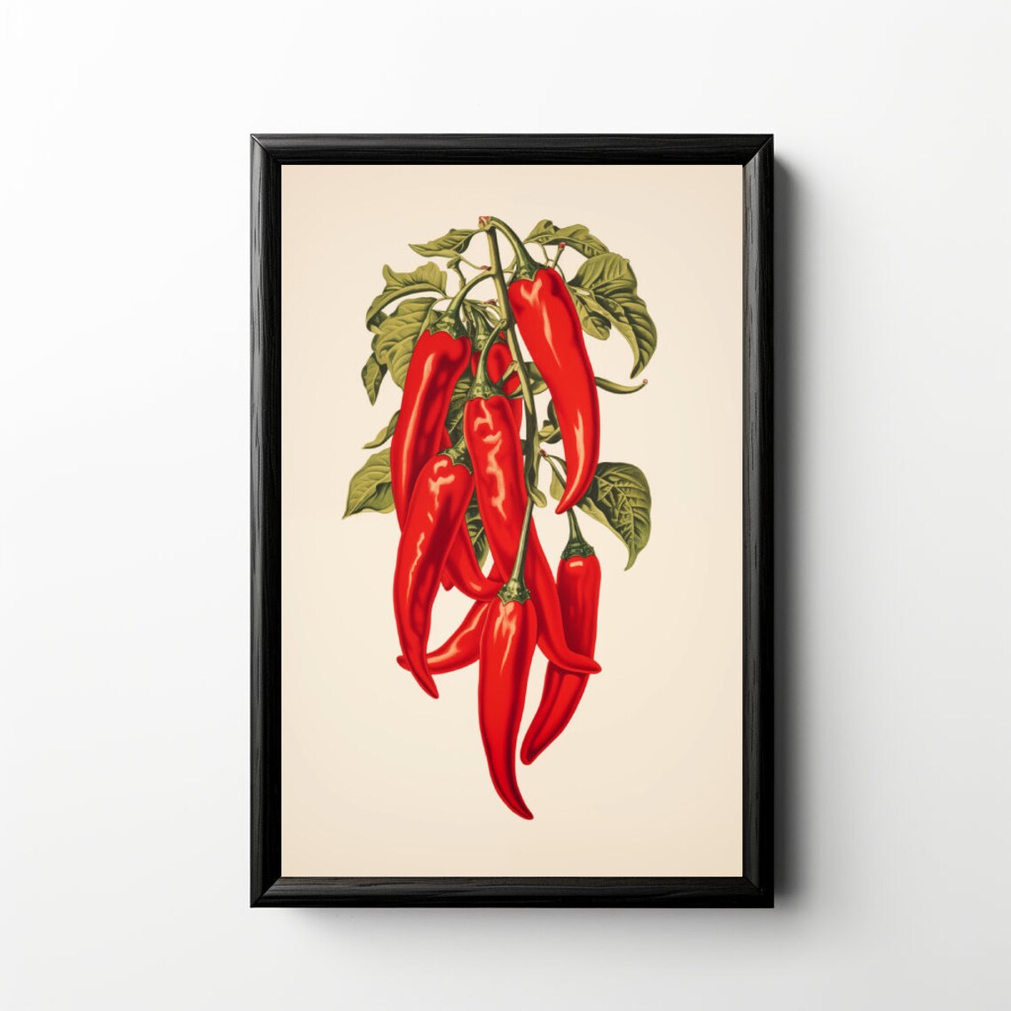 Vintage Chili Peppers Kitchen Art Print, Southwest