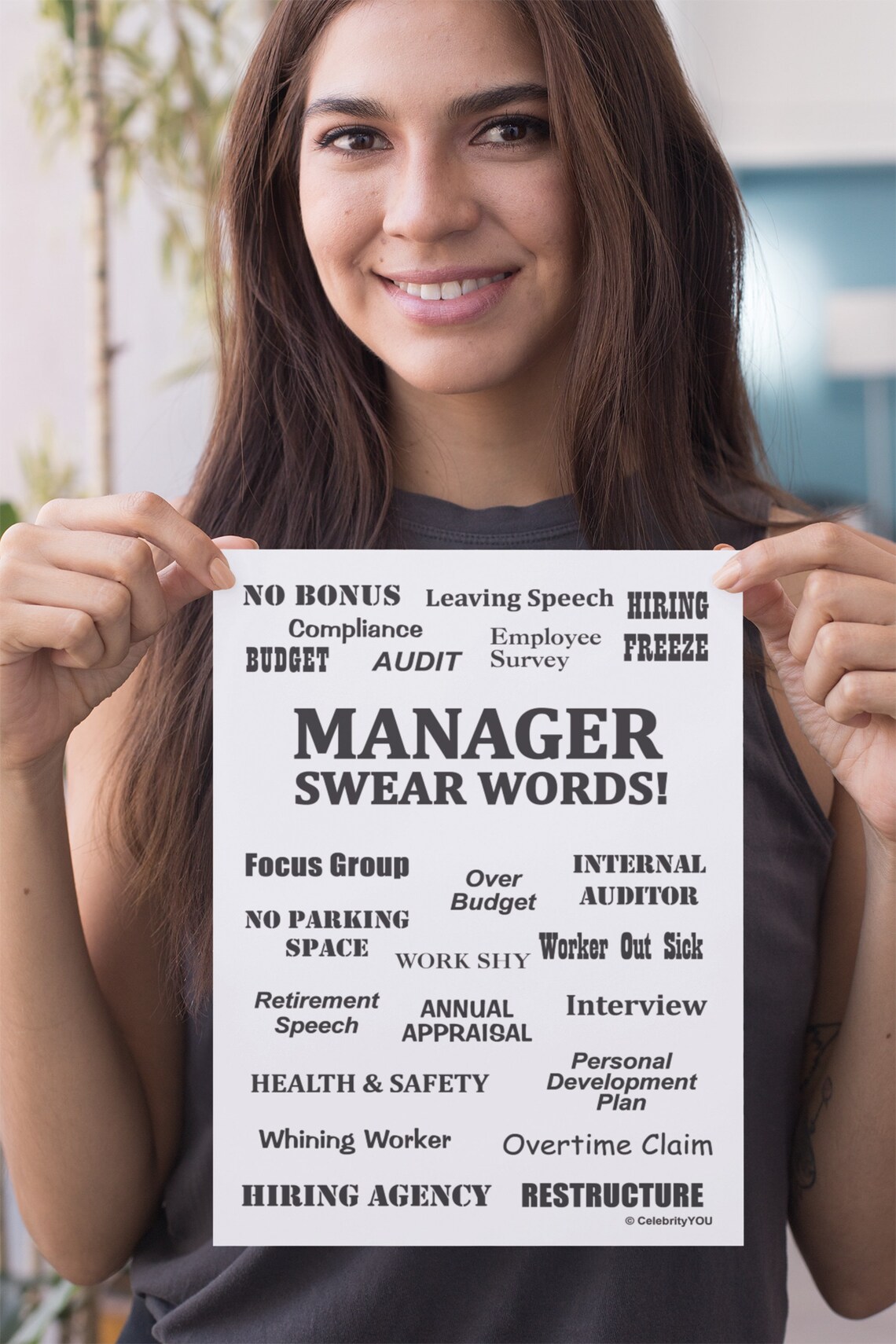 Manager Swear Words Funny Office Humor Art Print - Image 3