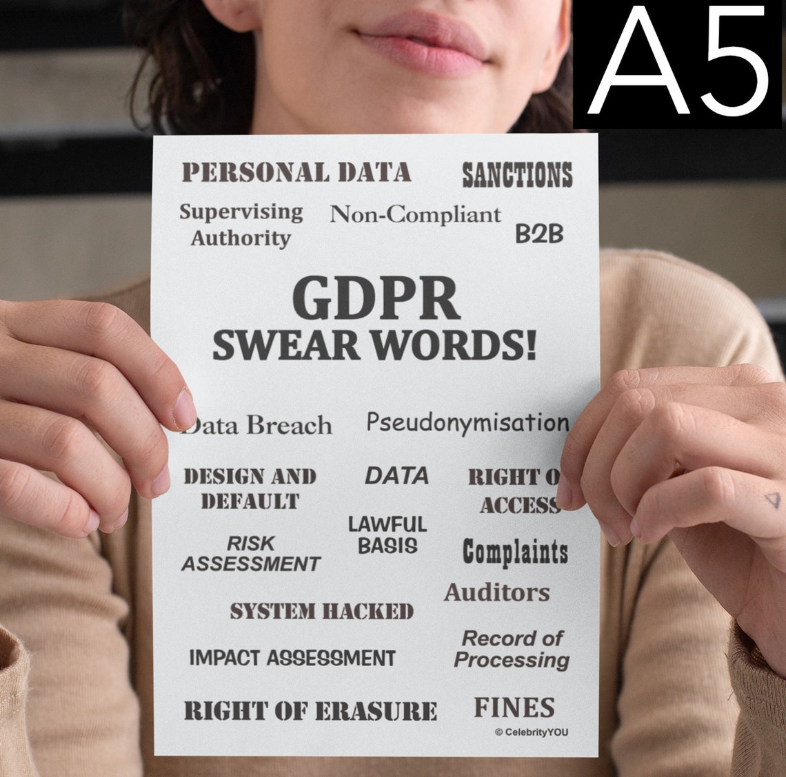GDPR Swear Words Funny Data Protection Office Humor Poster Gift - Image 2