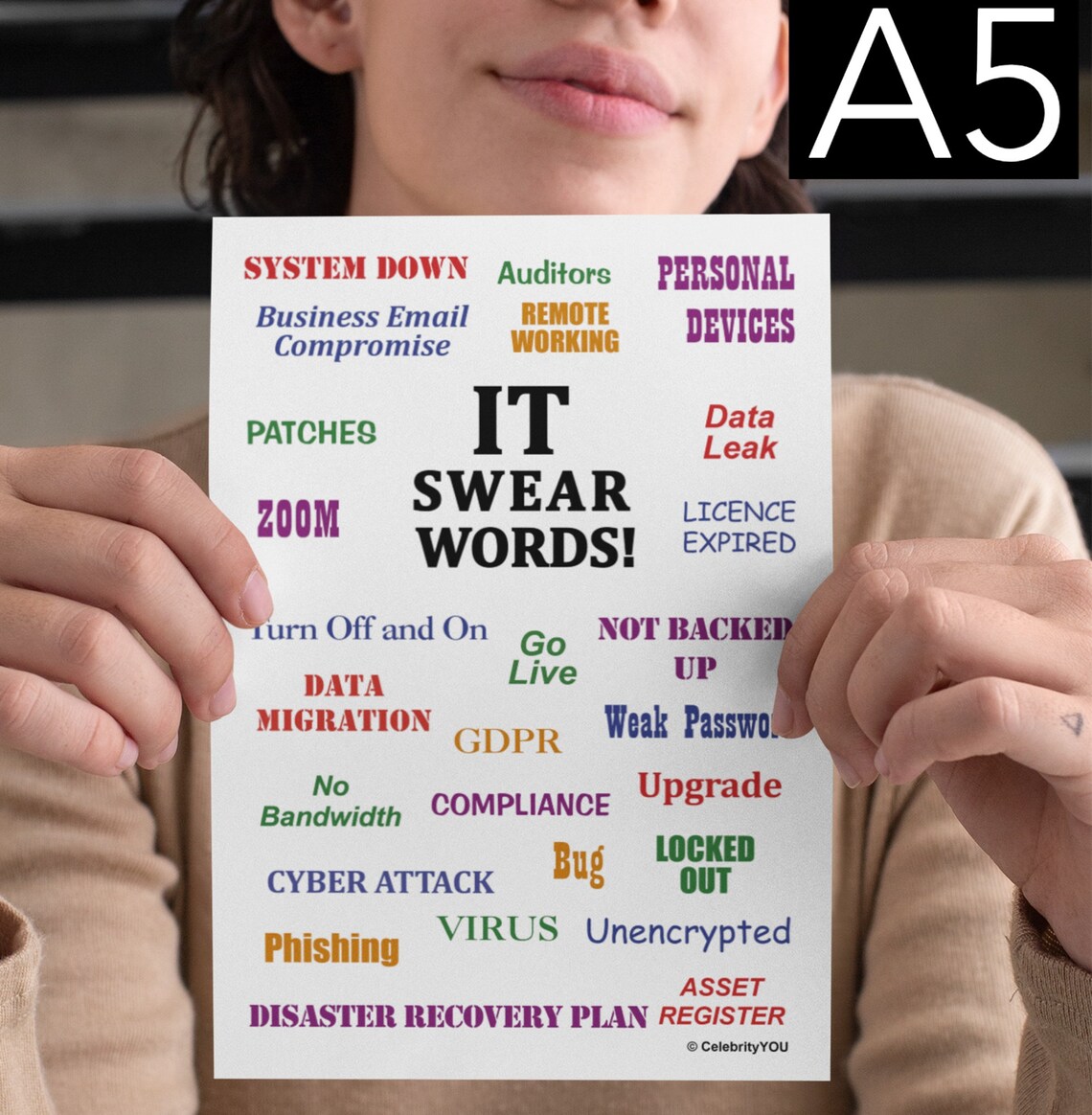 Information Technology Swear Words Funny Office Art Print - Image 2