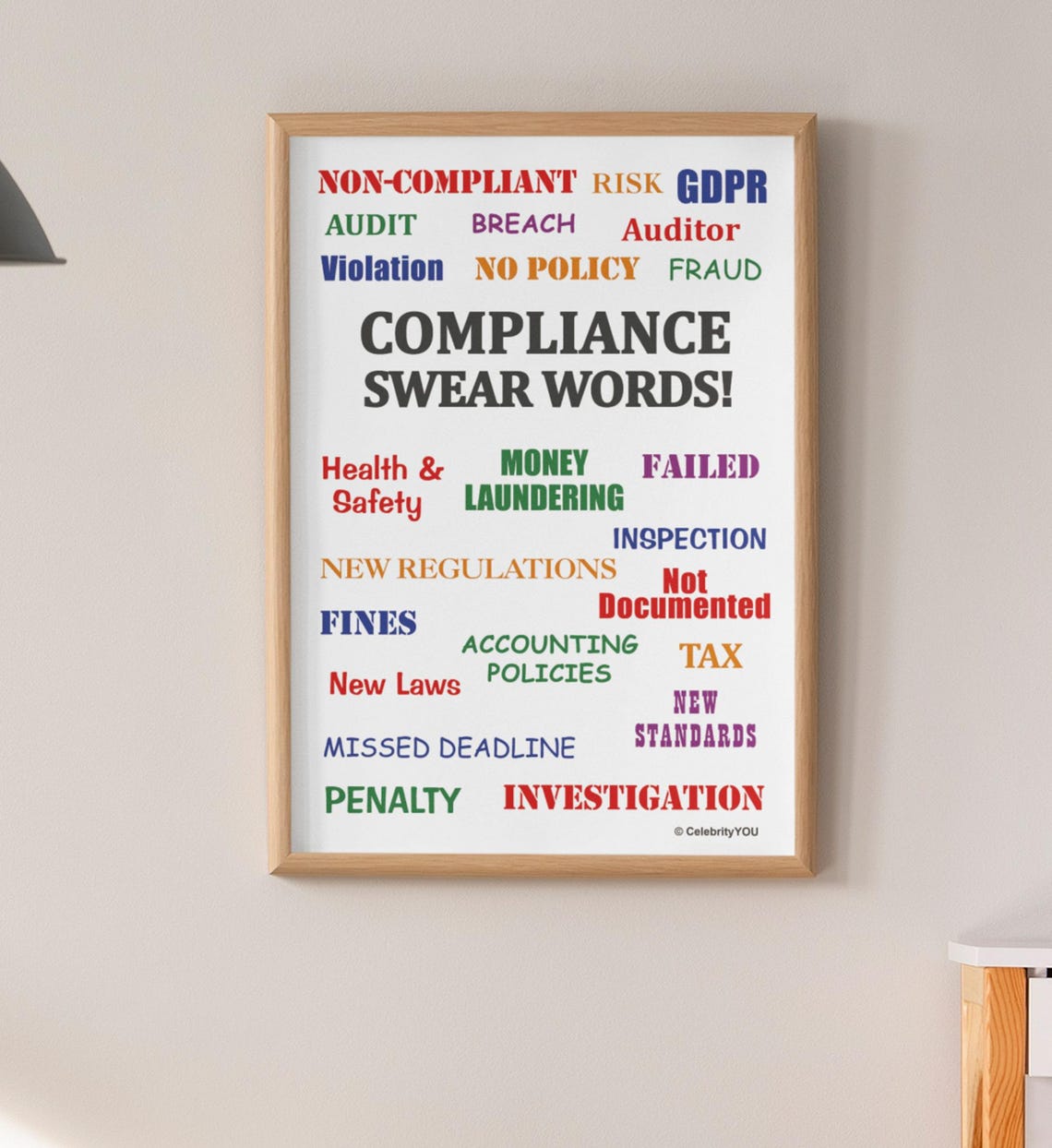 Compliance Swear Words Colorful Officer Pet Peeves Office Poster - Image 3