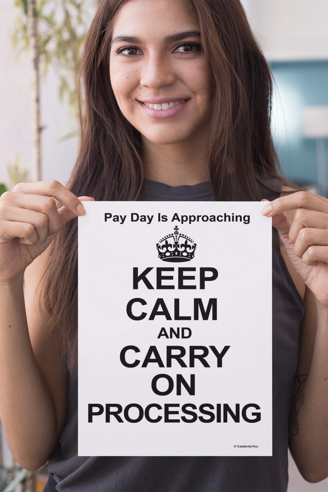 Keep Calm and Carry On Processing Funny Payroll Office Poster - Image 2