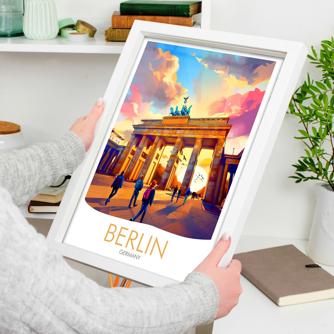 Berlin Germany Brandenburg Gate Sunrise Morning City Art Poster - Image 4