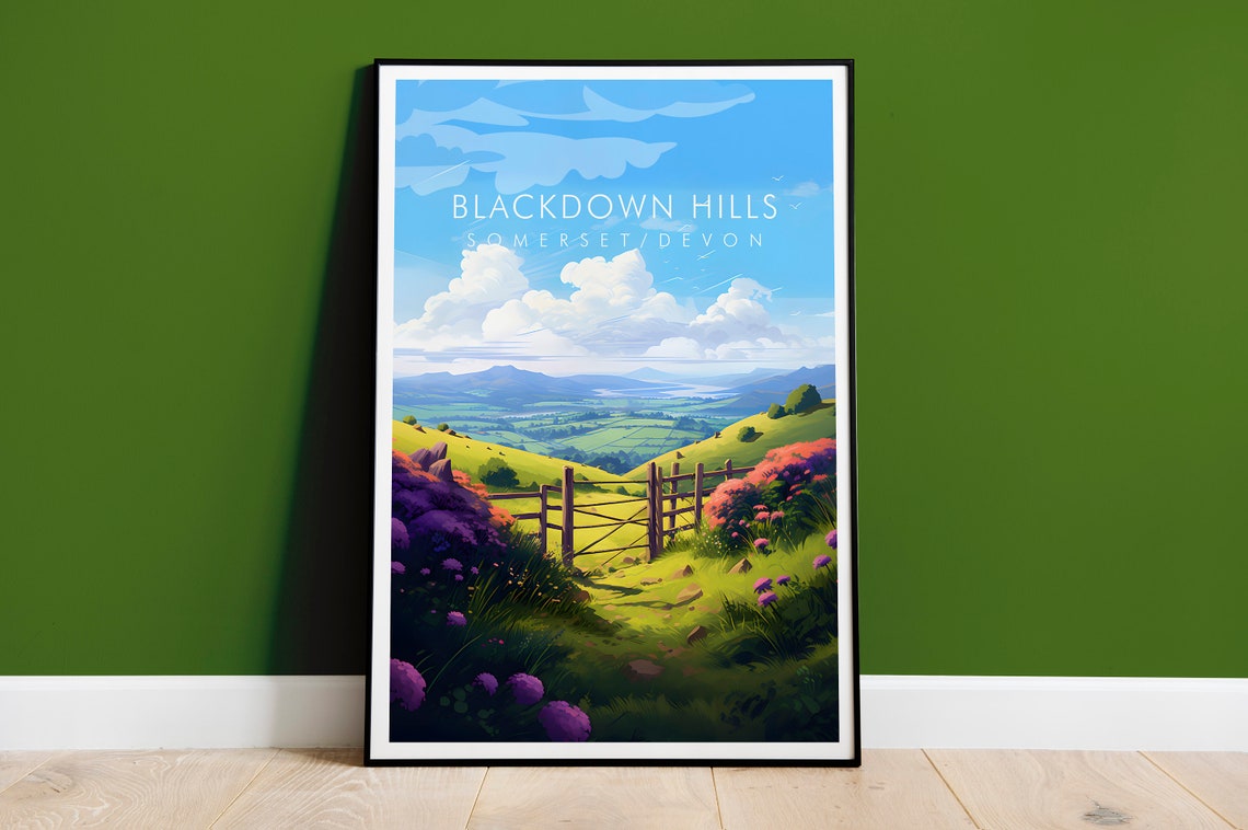 Blackdown Hills Somerset Devon Green Valley Gate View Poster