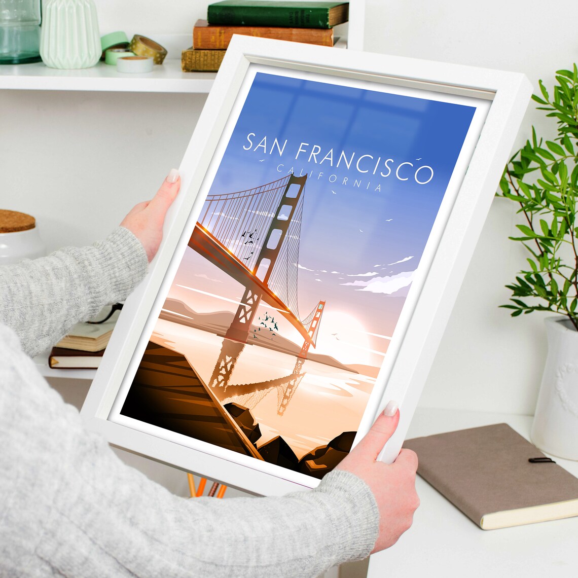 San Francisco Print Golden Gate Travel Poster - Image 4