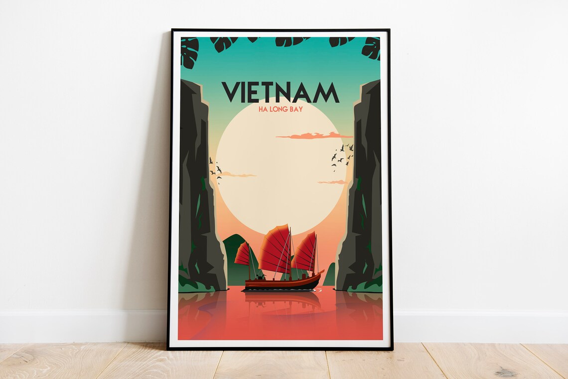 Vietnam Ha Long Bay Travel Poster, Asia Print - Image 2