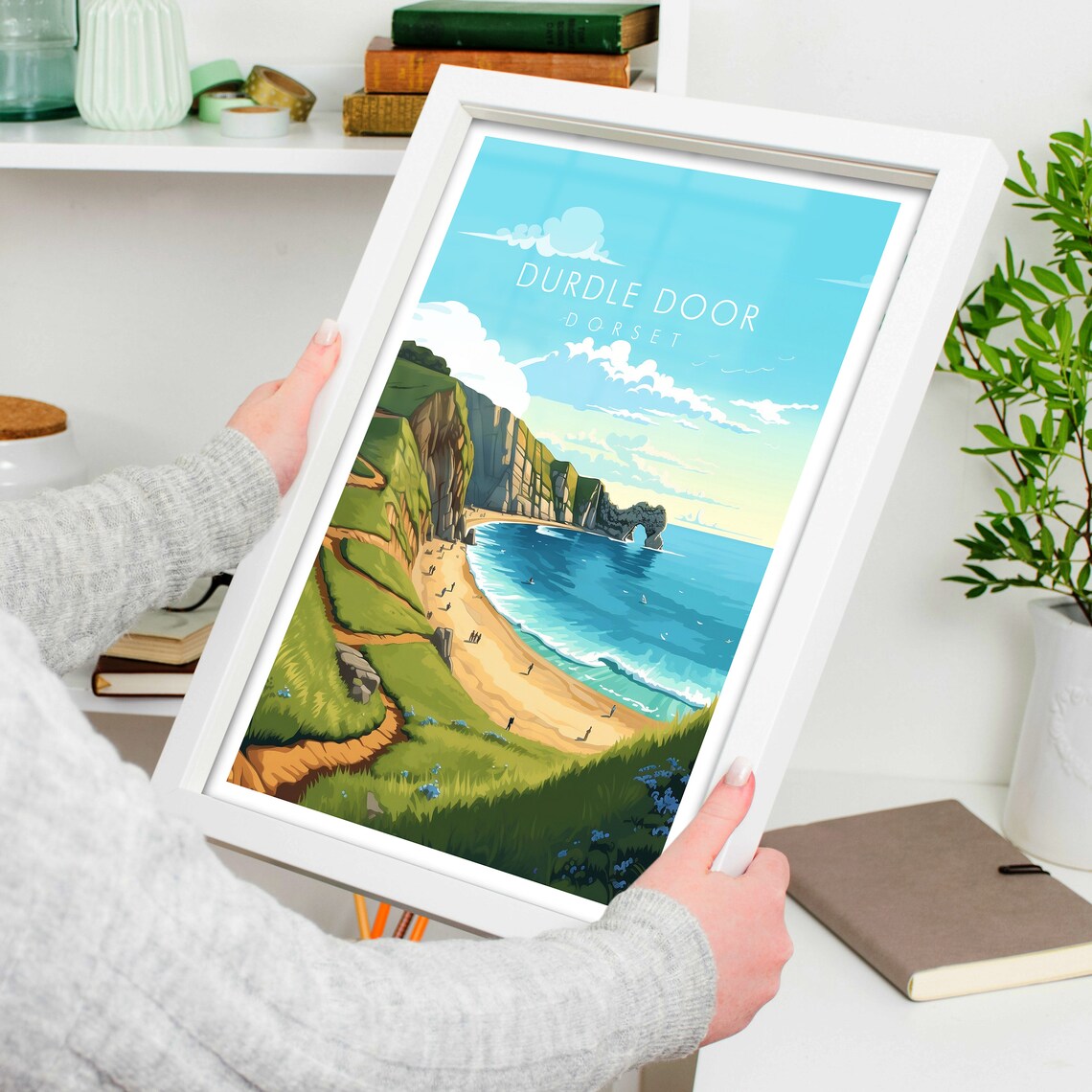 Durdle Door Dorset Travel Poster, Coastal Landmark - Image 4