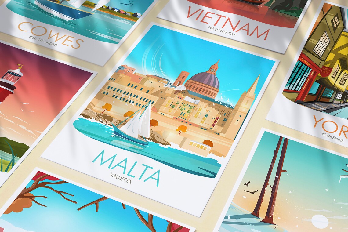 Valletta Malta Abstract Modern Art Print - Image 3