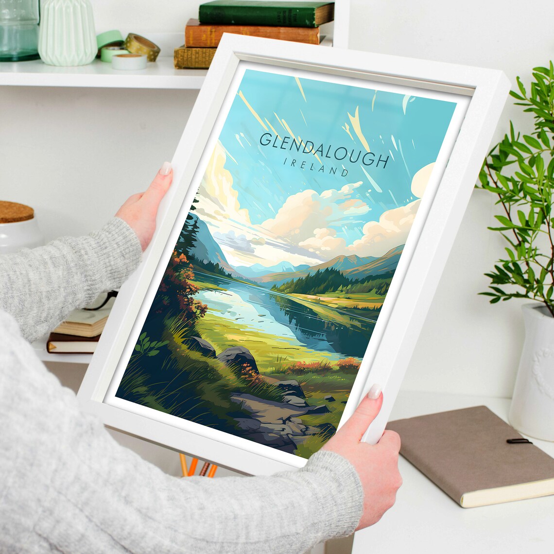 Glendalough Ireland Travel Poster, Historic Monastic Site - Image 4