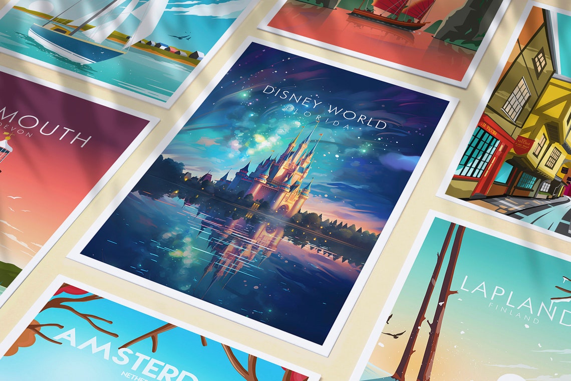 Disney World Florida Cinderella Castle Fireworks Night Poster - Image 3