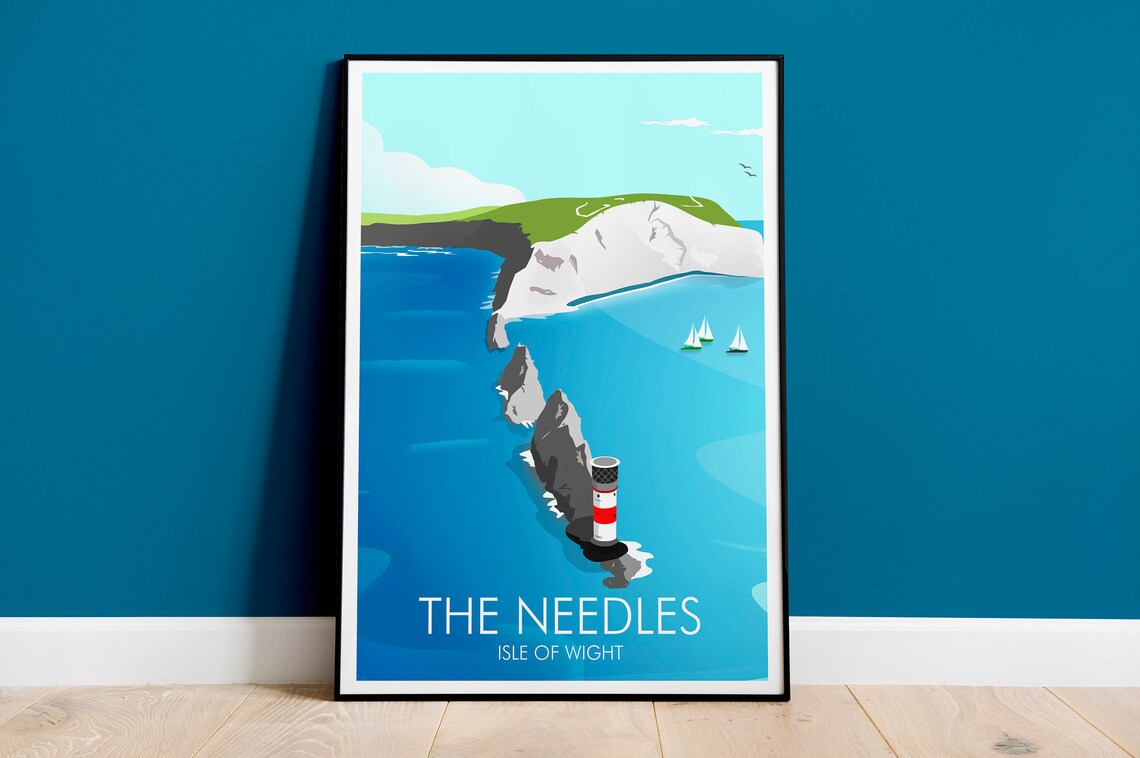Isle of Wight The Needles Travel Poster Print