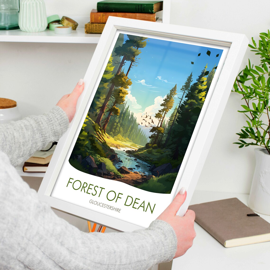 Forest Of Dean Gloucestershire Woodland Stream Pine Nature Poster - Image 4