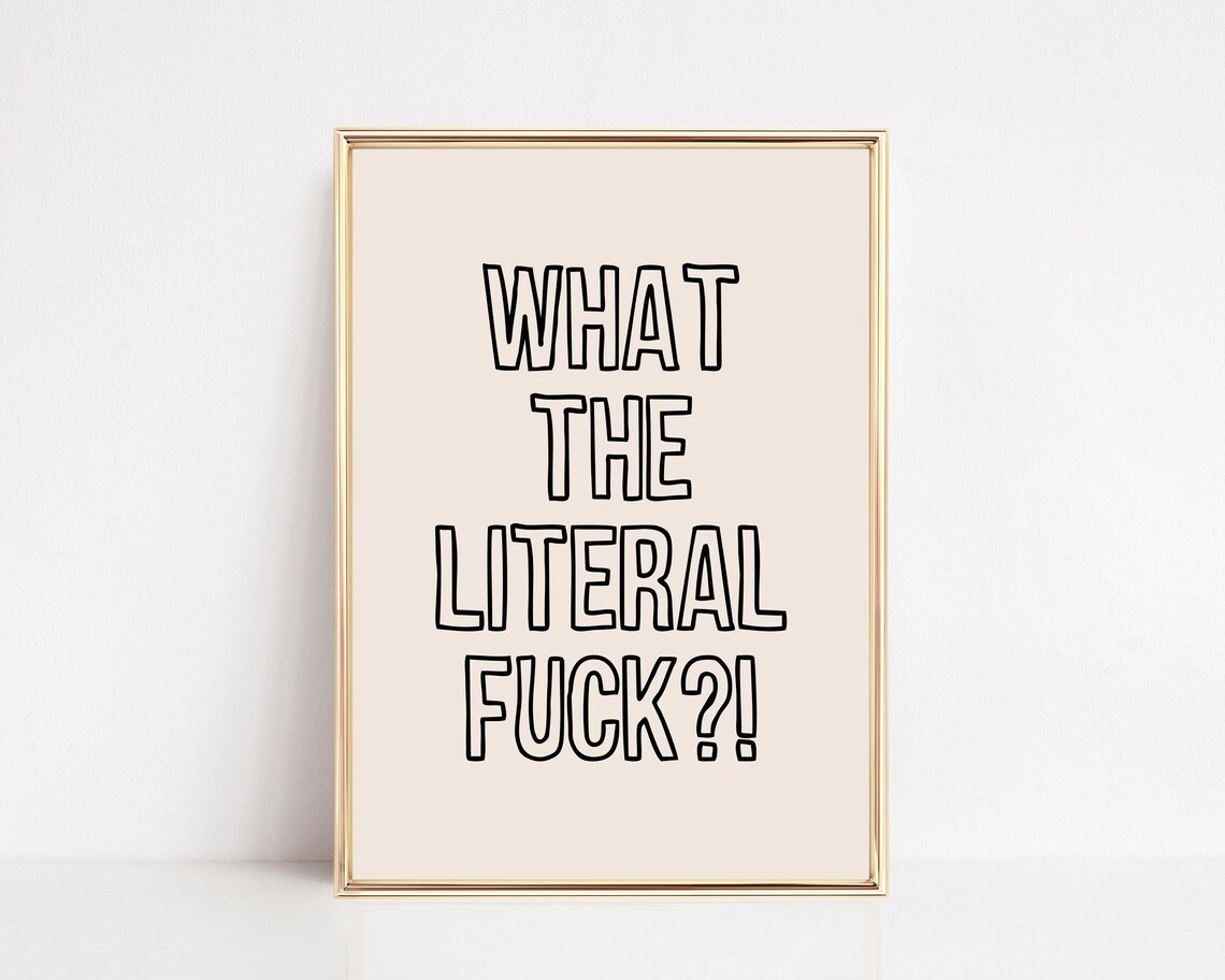 What the Literal Fuck Funny Sarcastic Quote Typography Poster
