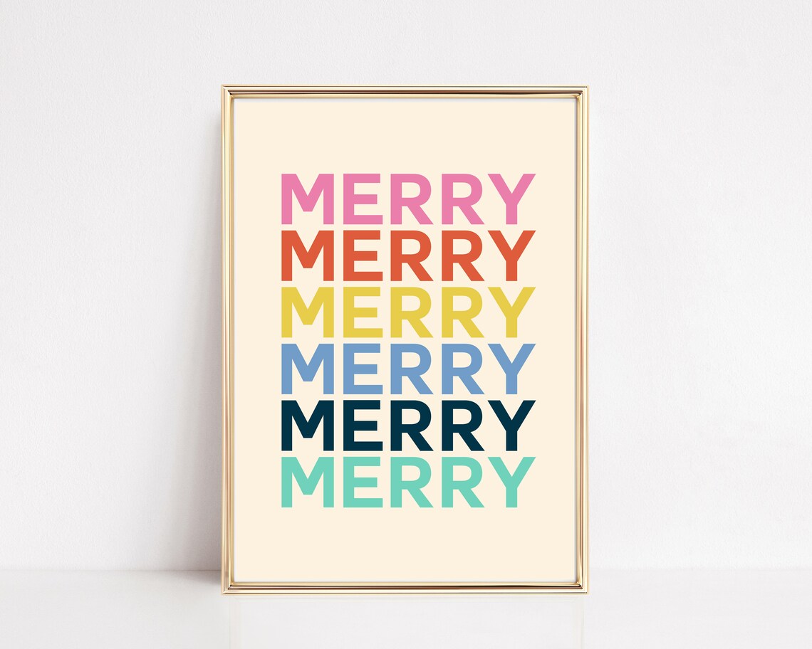 Colorful Christmas Holiday Decor Art Print - Image 2