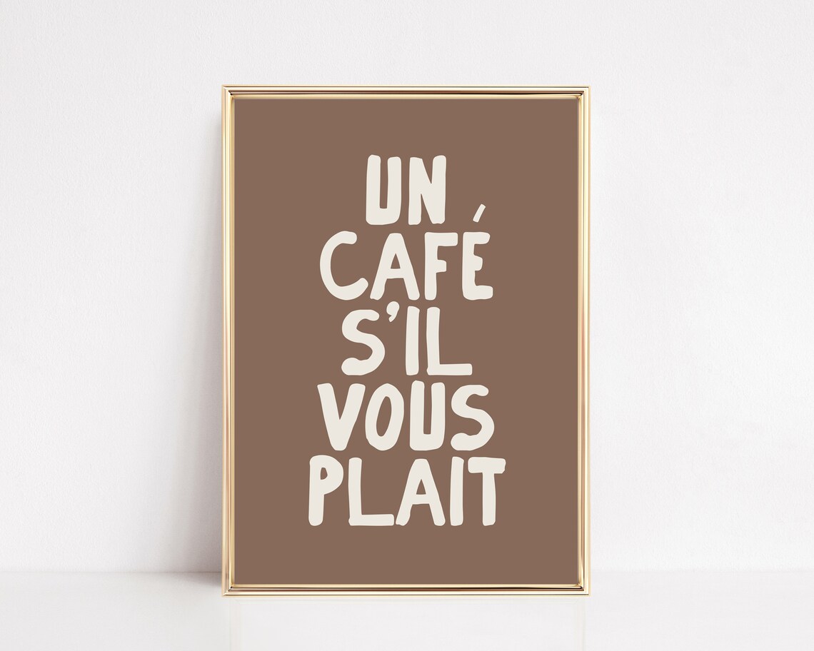 Coffee Wall Art, French Kitchen Decor Poster
