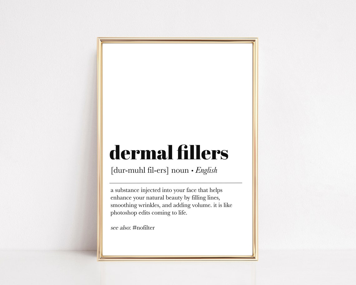 Dermal Fillers Definition Beauty Salon Decor Typography Print