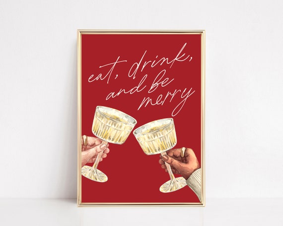 Christmas Bar Cart Cheers Sign Art Print