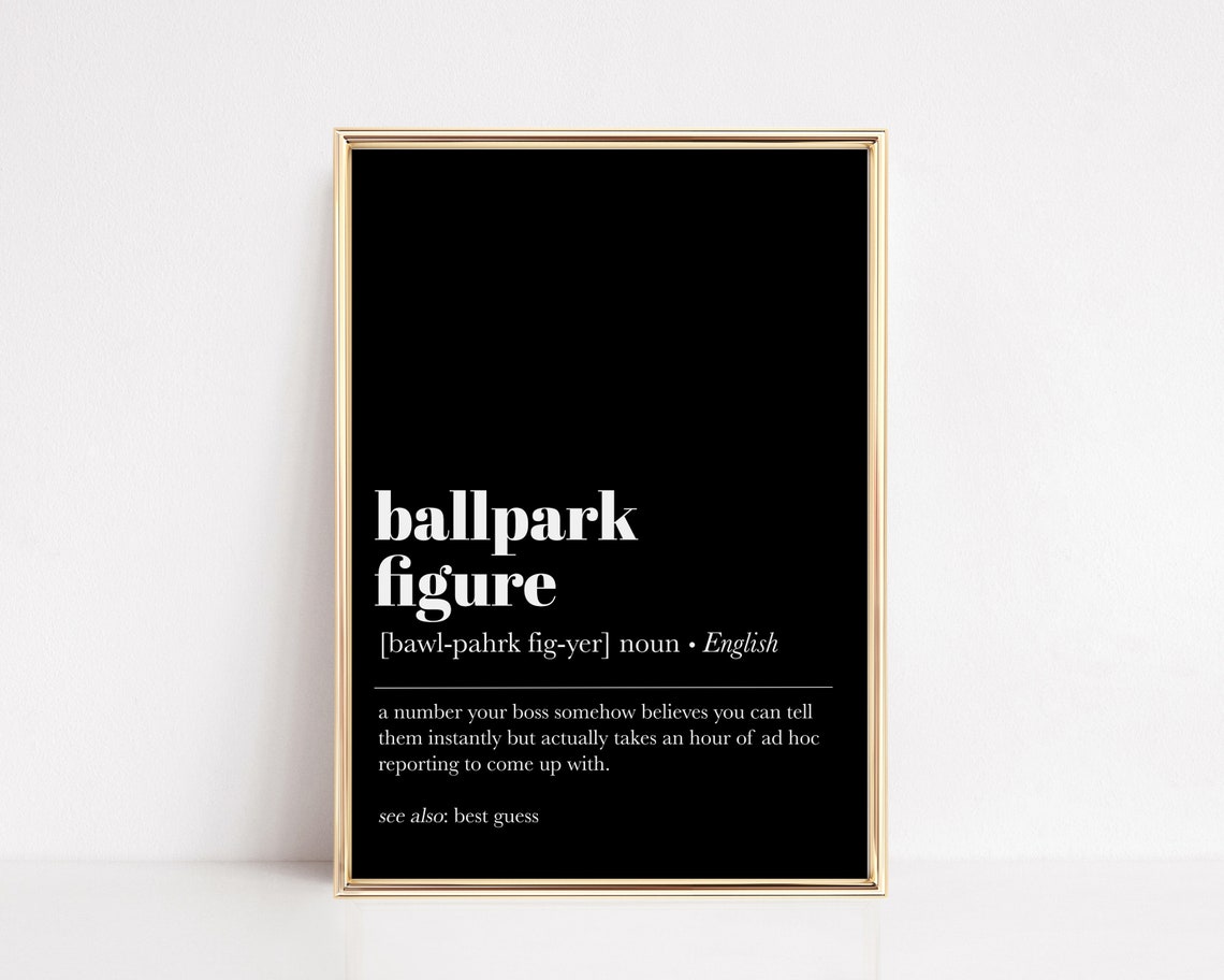 Office Decor Funny Home Office Wall Decor Office Desk Art Office Wall Art Ballpark Figure Definition Print Print