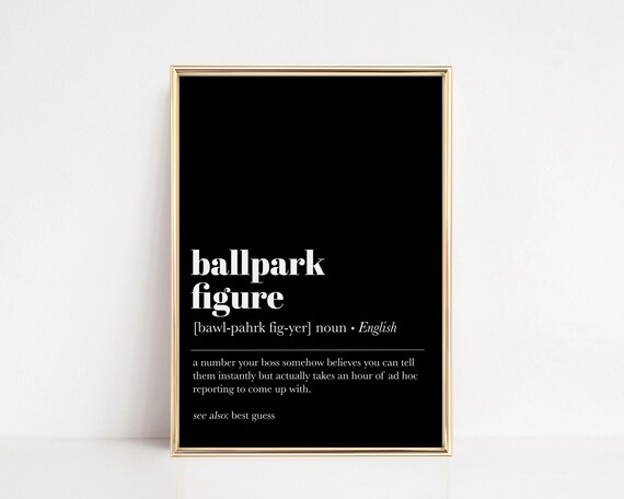 Office Decor Funny Home Office Wall Decor Office Desk Art Office Wall Art Ballpark Figure Definition Print Print