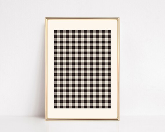 Black And White Buffalo Check Plaid Pattern Christmas Wall Art