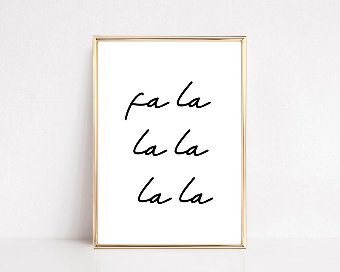 Fa La La La Minimalist Christmas Wall Art