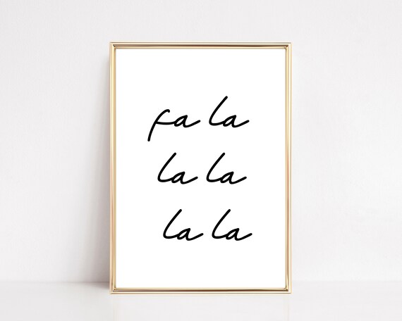 Fa La La La Minimalist Christmas Wall Art