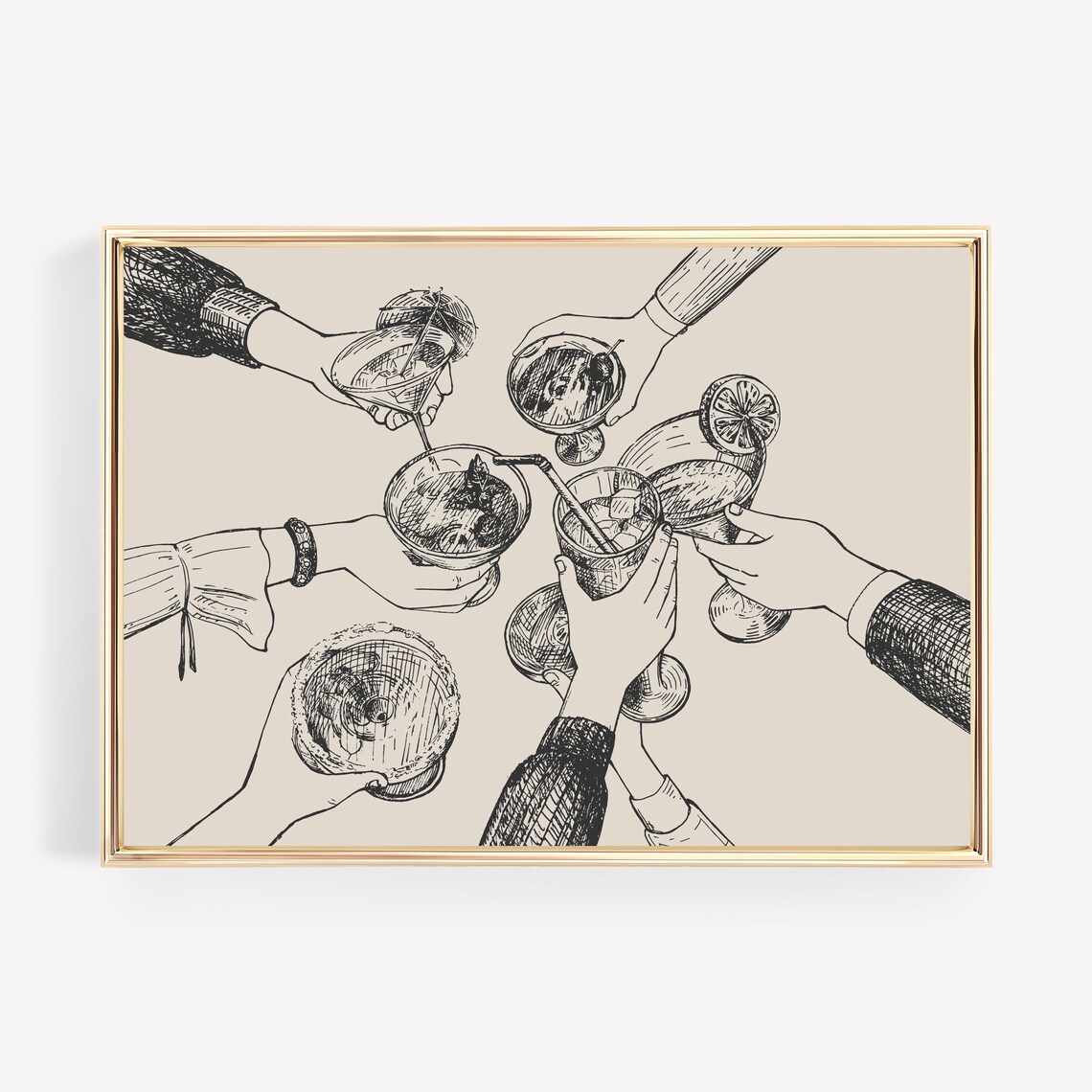 Cheers Bar Cart Wall Decor, Bar Art Print