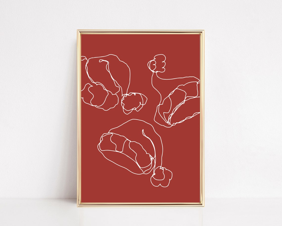 Santa Art Red Christmas Decor Art Print