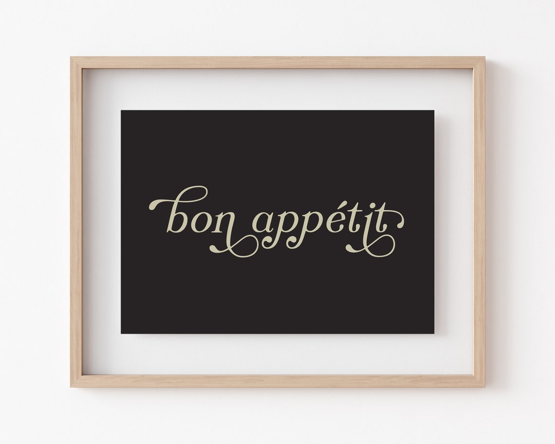 Bon Appetit Sign Kitchen Wall Art Print