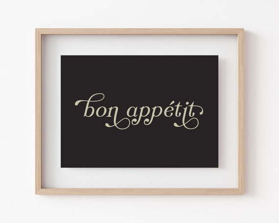 Bon Appetit Sign Kitchen Wall Art Print