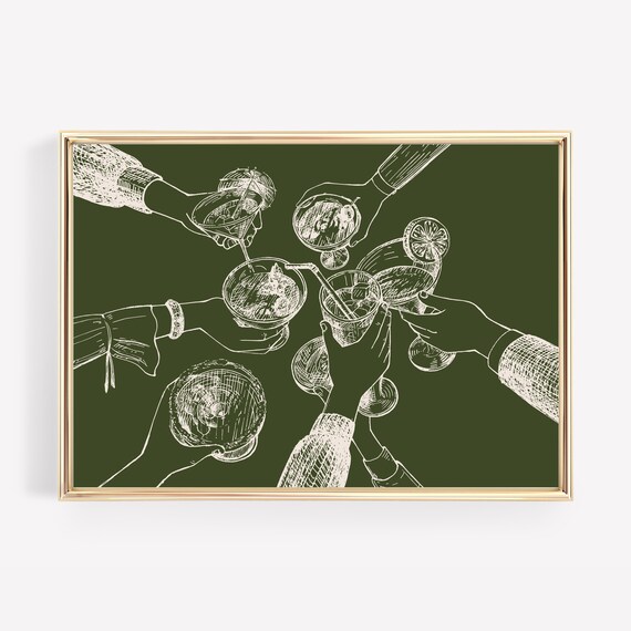 Cheers Sign Aesthetic Bar Wall Art Poster