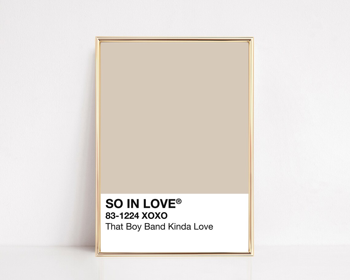 So In Love Pantone Style Color Swatch Funny Boy Band Kinda Love Poster
