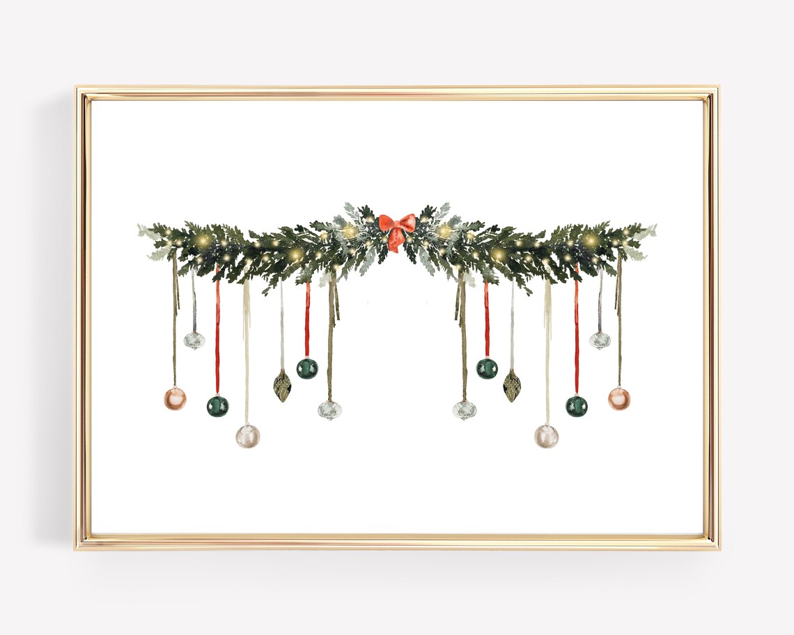 Classic Christmas Print, Farmhouse Holiday Decor