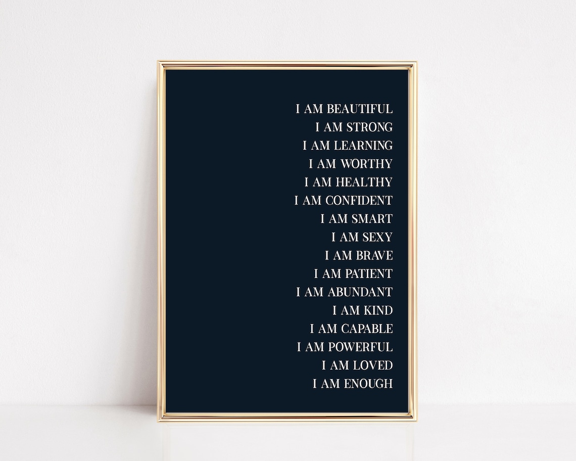 Daily Affirmations Art Print, Inspirational Wall Art