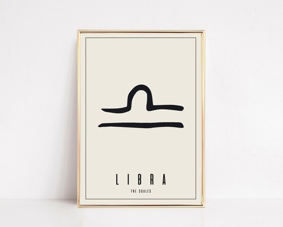 Libra Zodiac Sign The Scales Minimalist Astrology Star Sign Poster