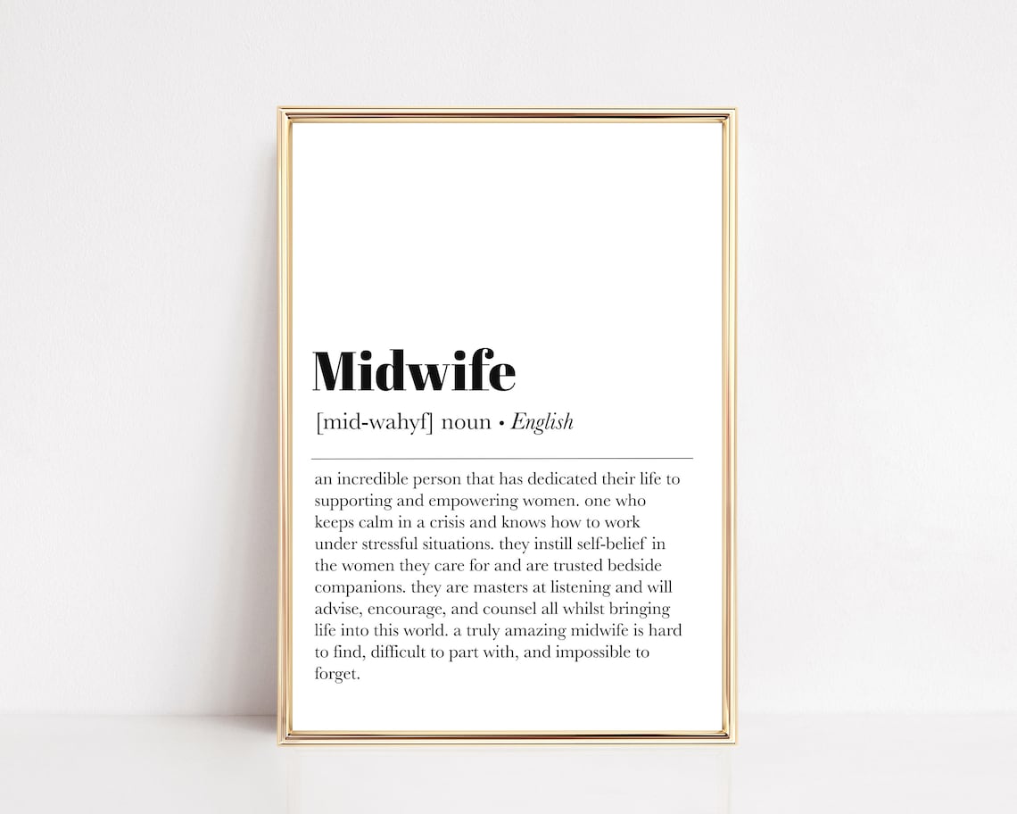 Midwife Definition Art Print, Midwife Office Gift