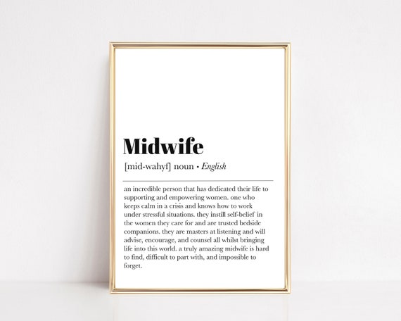 Midwife Definition Art Print, Midwife Office Gift