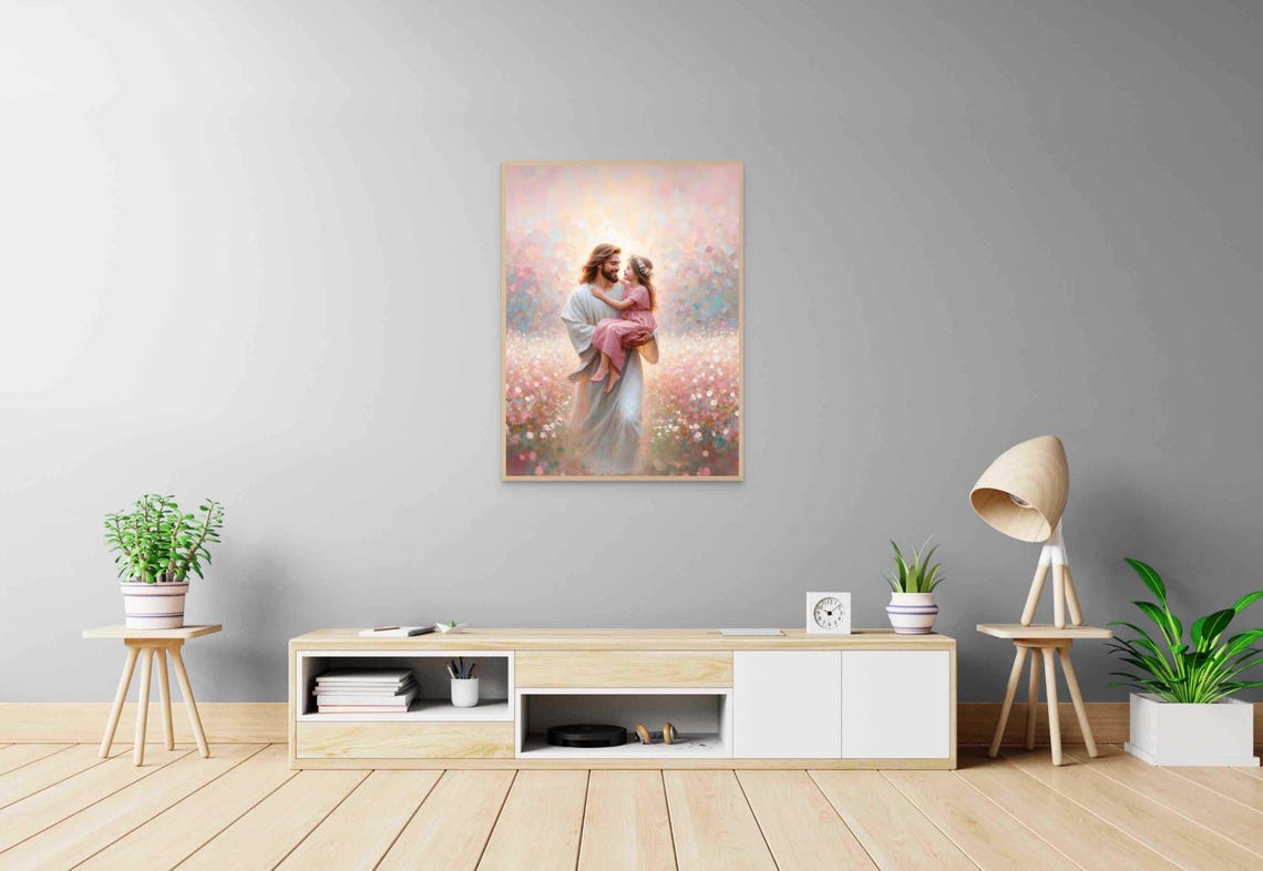 Days Of Happiness Christian Wall Art Jesus With Little Girl Picture Of Jesus Lds Wall Art Bible Art Jesus With Kids Jesus Portrait - Image 5