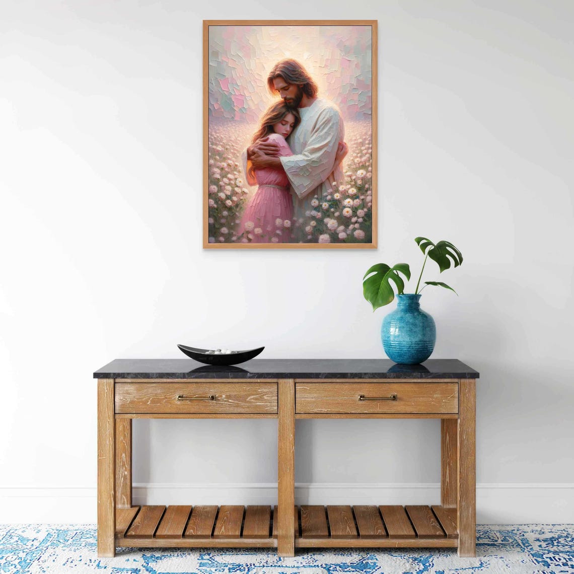 Loved By Him Christian Painting Jesus And Woman Picture Of Jesus Lds Painting Bible Prints Jesus With Girl Jesus Picture Jesus Png - Image 6