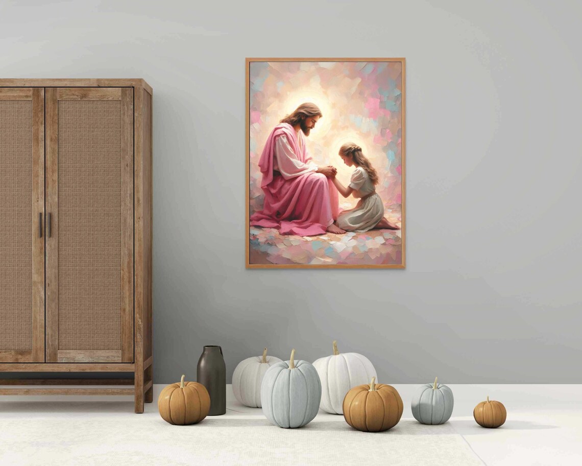 He Forgives Christian Art Jesus With Girl Jesus Wall Art Lds Art Bible Art Jesus With Children Modern Christian Art Jesus Prints - Image 2