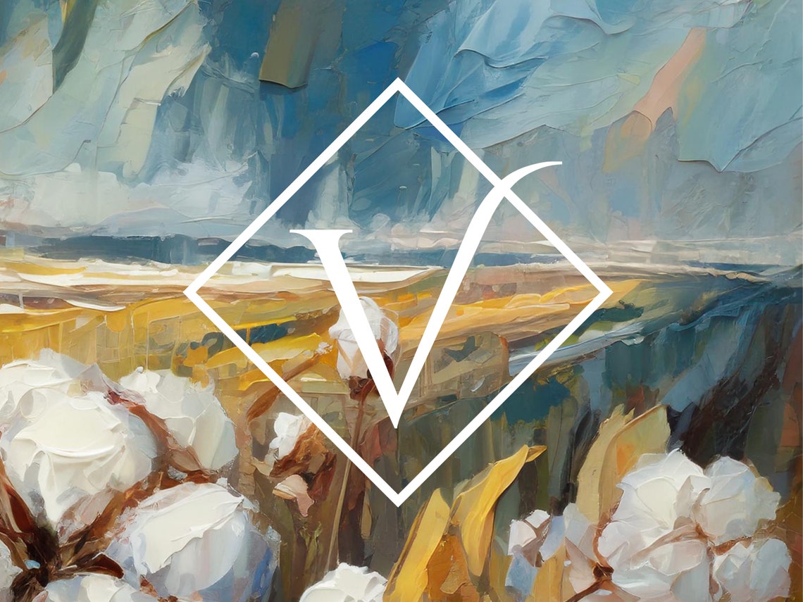 White Cotton Bolls Golden Field Impasto Farm Harvest Painting Poster - Image 4