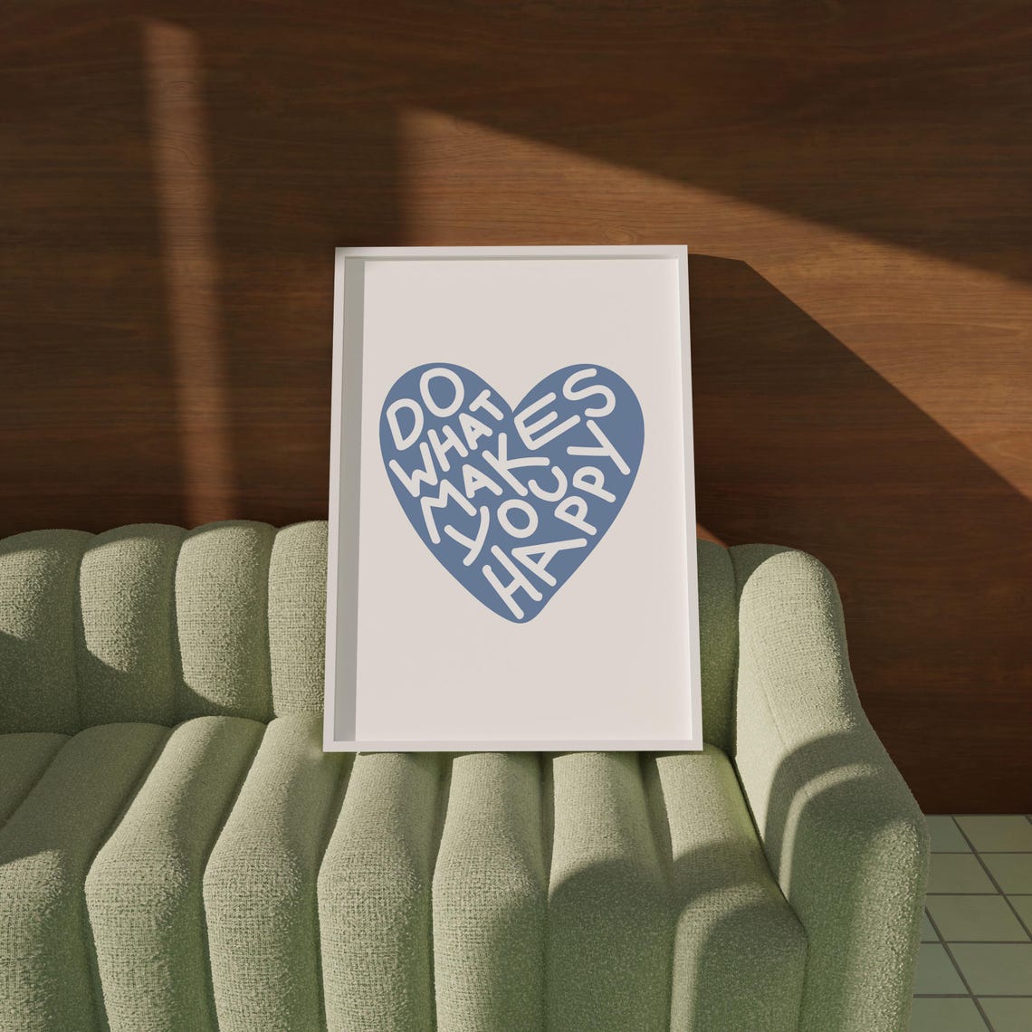 Do What Makes You Happy Blue Heart Typography Quote Art Poster - Image 3