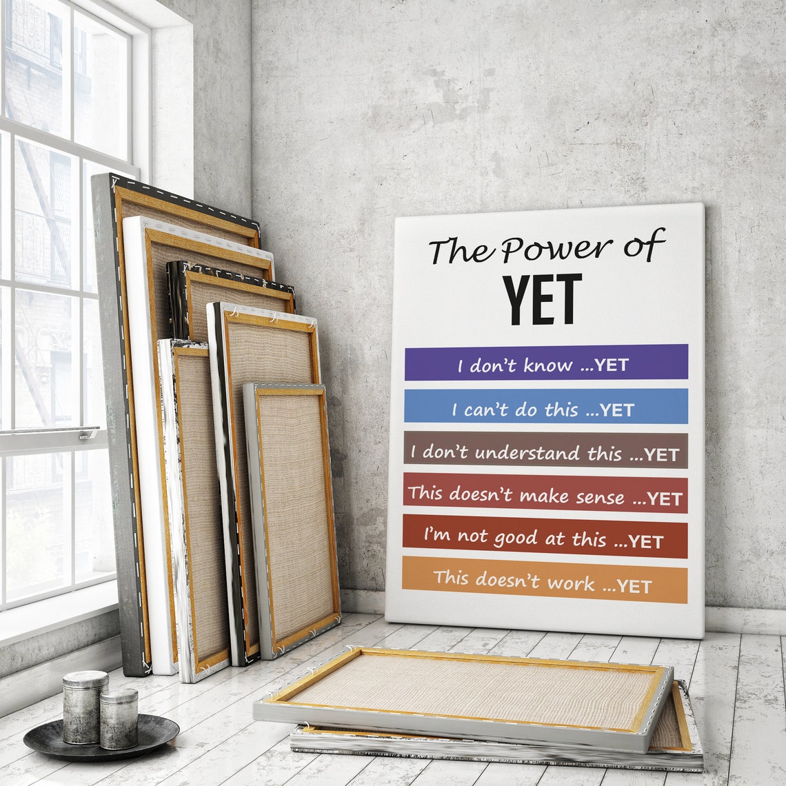The Power Of Yet Growth Mindset Classroom Motivation Quote Poster - Image 2