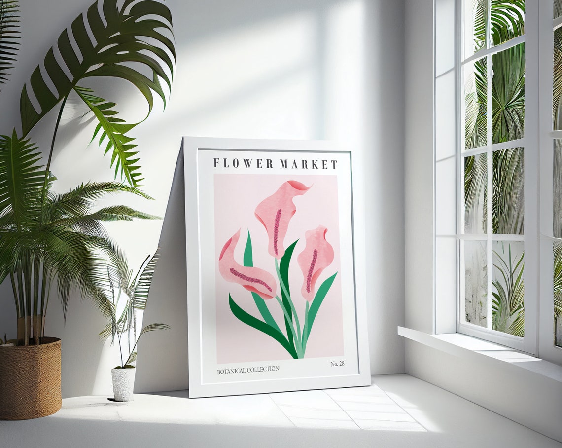 Flower Market Pink Calla Lily Botanical Collection No 28 Poster - Image 2