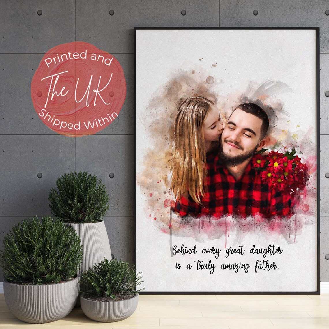 Grandad Family Portrait Art Print, Father's Day Gift - Image 2