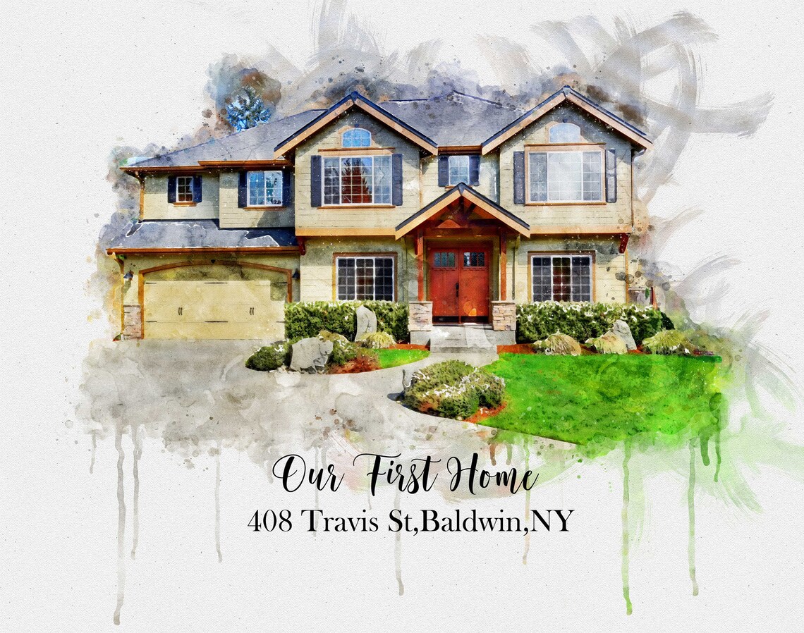 Cape Cod Style House Watercolor Portrait Family Name Est 1980 Poster - Image 3