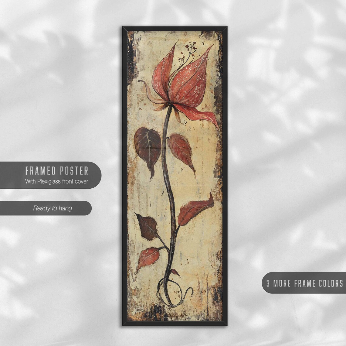 Vintage Botanical Floral Art Print, Tall Vertical - Image 4