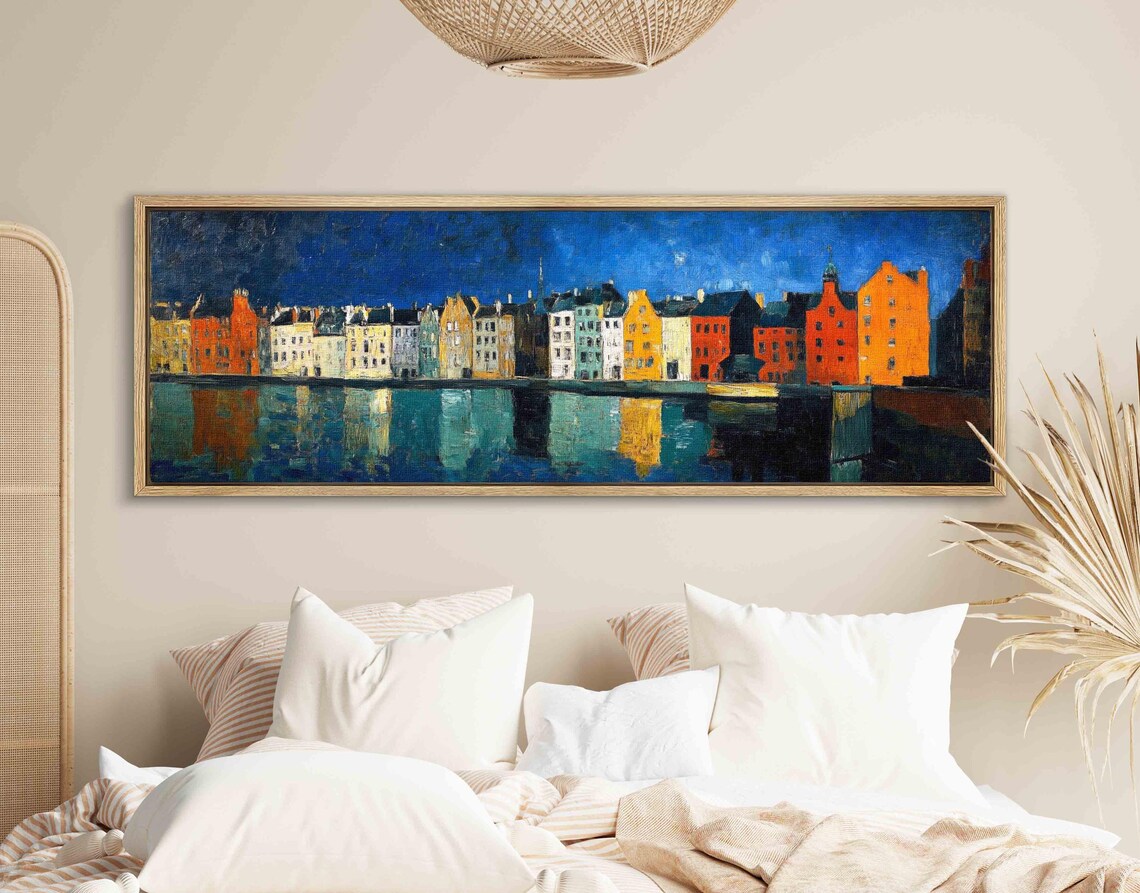 Vintage European Cityscape Art Print, Above-Bed Decor - Image 2