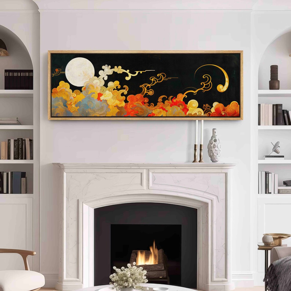 Art Nouveau Cloud Wall Art, Vintage Panoramic Print - Image 3