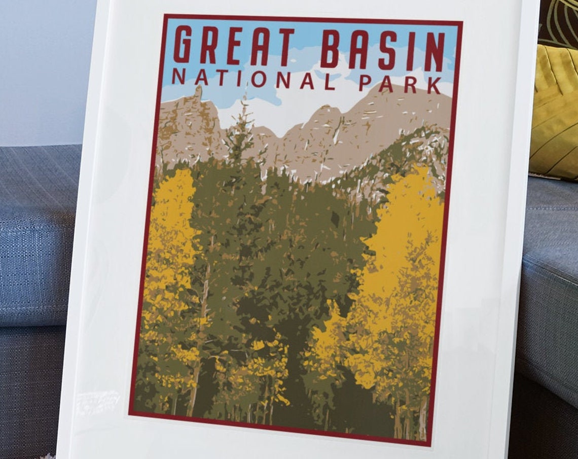 Great Basin National Park Autumn Aspen Trees Mountain Fall Poster